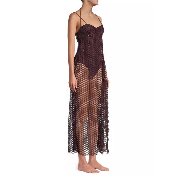 NWT Free People X Intimately FP Smoke & Mirrors Rhinestone Overlay Bodysuit Slip - Picture 4 of 13